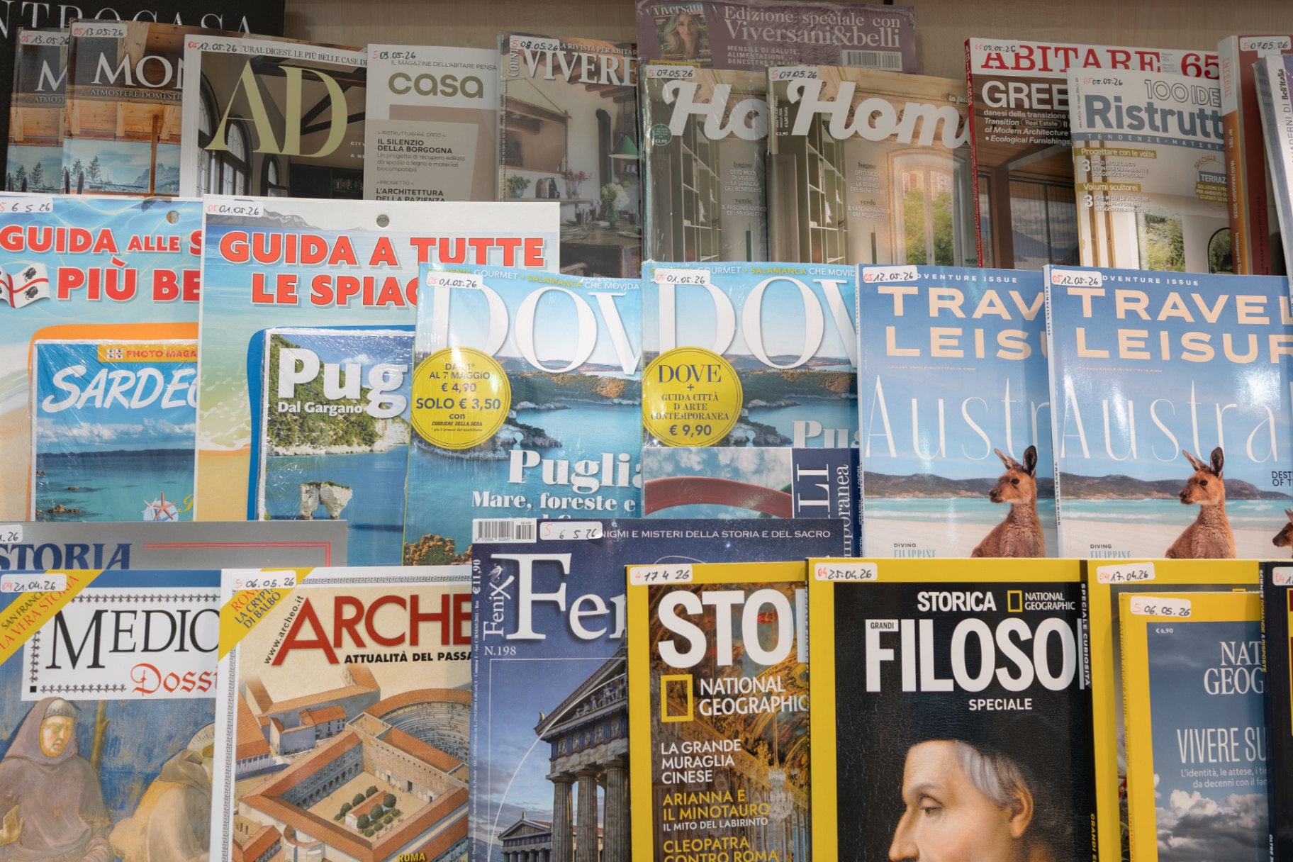Selezione di riviste di viaggio, casa e storia